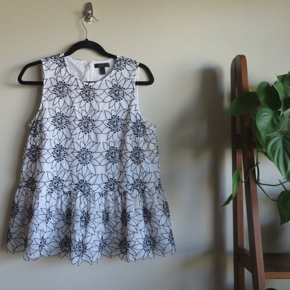 J. Crew Lace Peplum Top - Picture 1 of 9